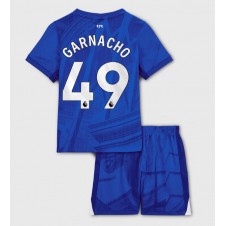 Chelsea Alejandro Garnacho #49 Hjemmedraktsett Barn 2025-26 Kortermet (+ korte bukser)